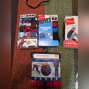 Hanes Boys Spider-Man Boxer Briefs Set - Red, Blue, Black And Set Of Cuddle Duds